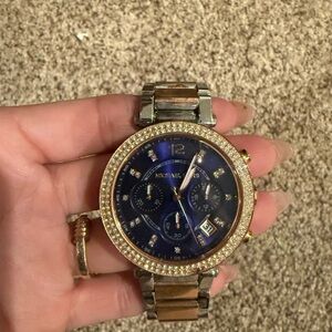 Michael Kors Gold and Blue Women's Watch